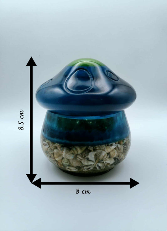 🌊 Pot en résine Ocean Wave avec base et couvercle en coquillage🌊