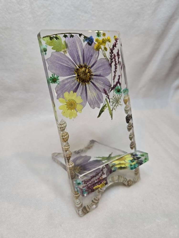 ✨ Démonstration d'art en résine époxy – Support de téléphone floral ✨