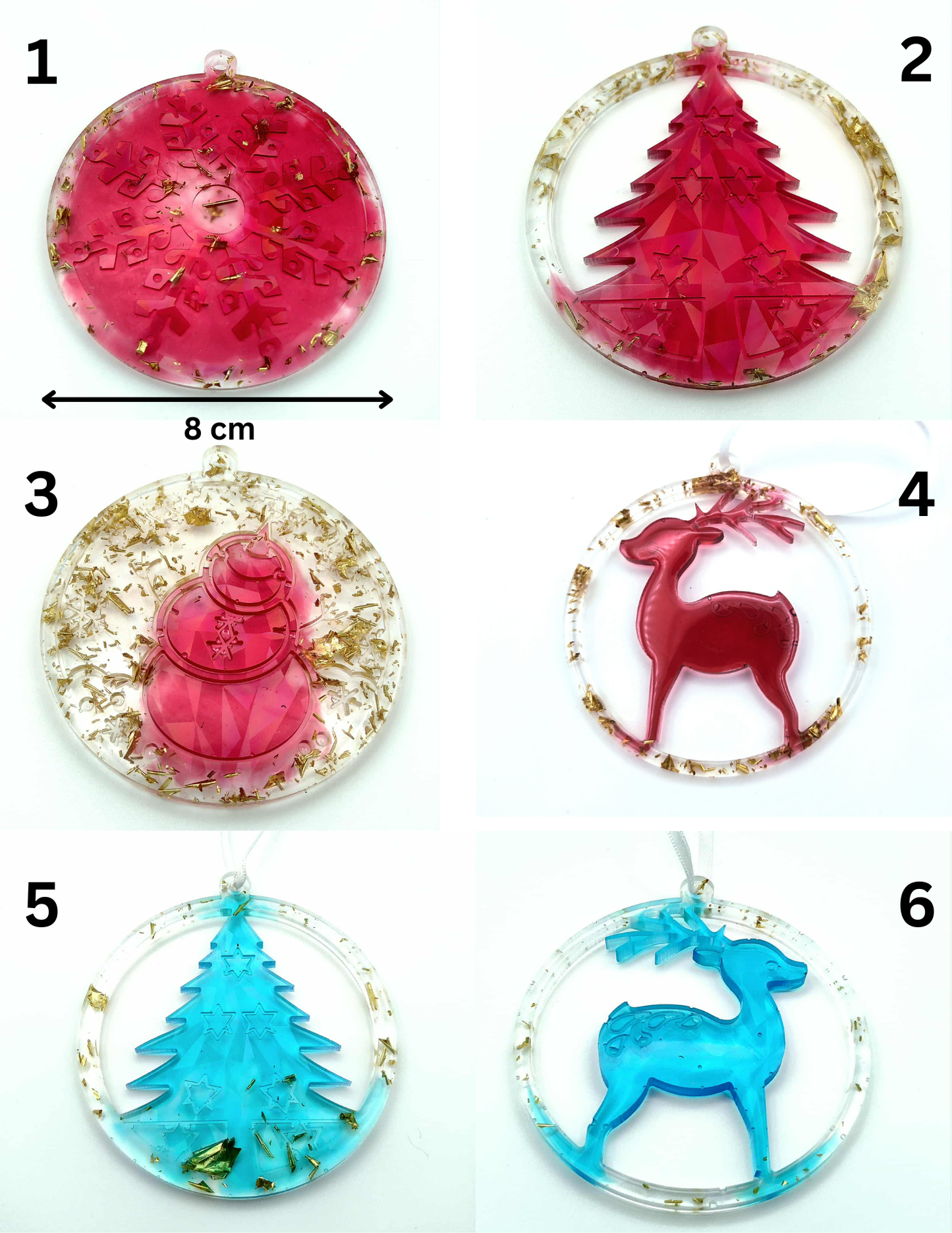 ✨ Ornements de Noël en époxy holographiques faits à la main ✨