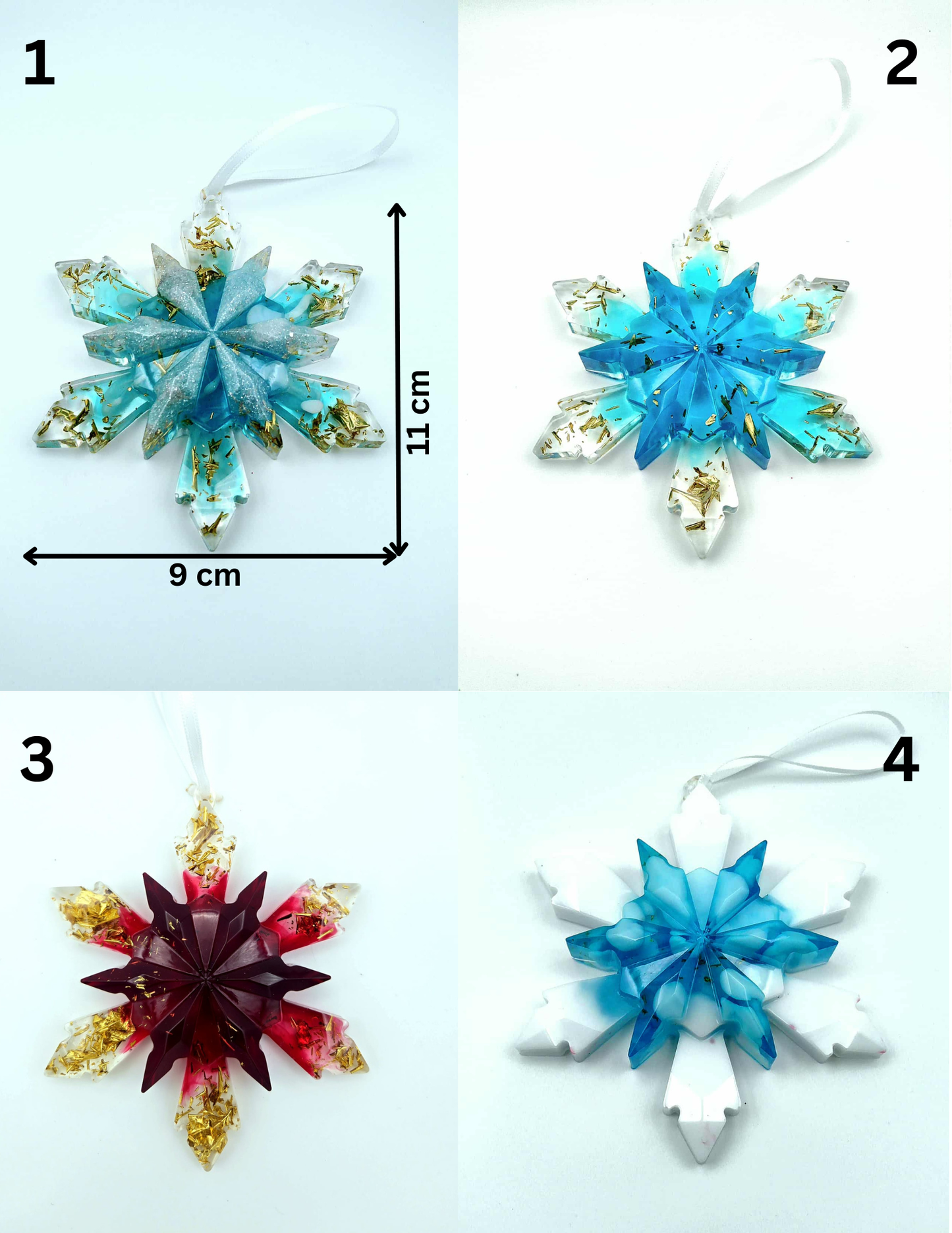 ✨ Flocons de neige en époxy faits à la main ✨