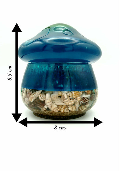 🌊 Pot en résine Ocean Wave avec base et couvercle en coquillage🌊 