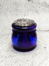 Pot en Résine Époxy Bleu Irisé avec Couvercle | Jarre Fait Main | Décoration Luxe | Pot de Rangement Unique | Cadeau Artisanal