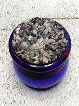 Pot en Résine Époxy Bleu Irisé avec Couvercle | Jarre Fait Main | Décoration Luxe | Pot de Rangement Unique | Cadeau Artisanal