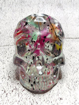 Crâne Coloré en Résine Époxy Fait Main | Décoration Gothique Unique | Skull Artistique | Cadeau Original | Décor Alternative