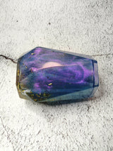 Porte Crayon en Résine Époxy Galaxy Bleu et Or | Organisateur de Bureau Fait Main | Décoration Bureau Unique | Support à Stylos