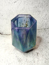 Porte Crayon en Résine Époxy Galaxy Bleu et Or | Organisateur de Bureau Fait Main | Décoration Bureau Unique | Support à Stylos