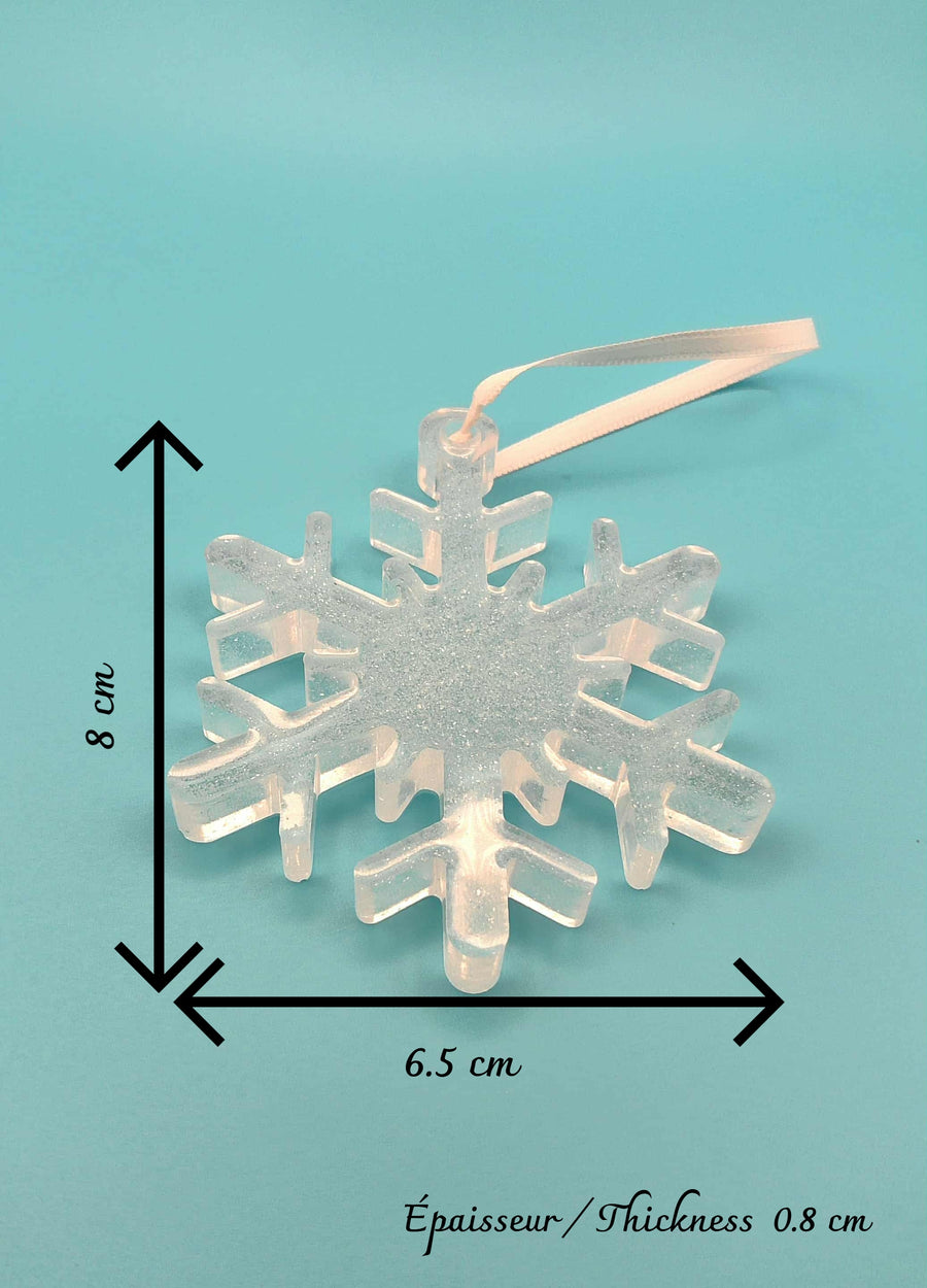 Ornement flocon en résine époxy – délicatesse hivernale