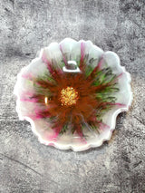 Bol Fleur en Résine Époxy | Vide-Poche Fait Main | Plateau à Bijoux | Décoration Florale | Déco Esthétique | Cadeau Unique
